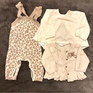 EUC Mayoral Baby Girl Knit Leopard Print Outfit Set, 4-6 Months